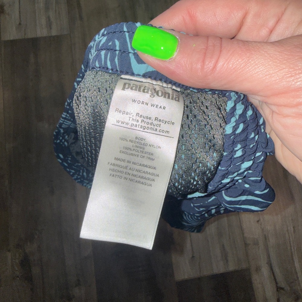 Patagonia Baggies Shorts L Blue Print Lined Swim Athletic Outdoor Mens - Picture 5 of 8